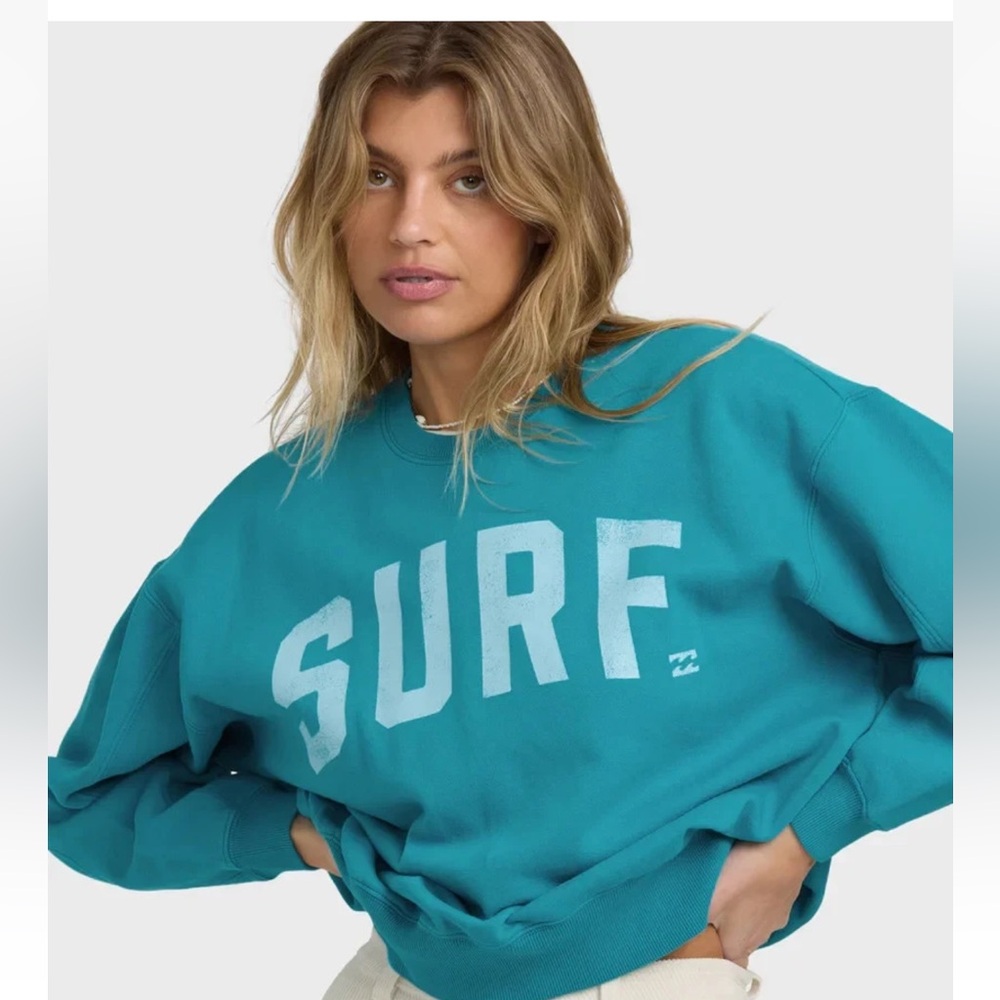 Teal Surf Graphic Sweatshirt